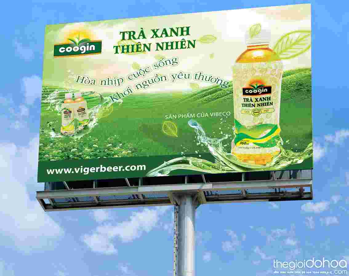 Biển quảng cáo trà xanh thiên nhiên 