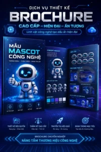 Brochure cao cặp mẫu mascot công nghệ