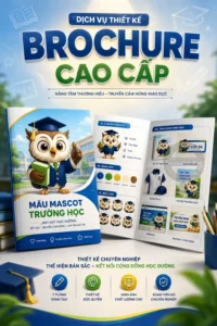 Brochure cao cặp mẫu mascot trương học