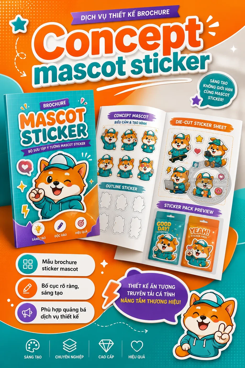 Concept mascot sticker