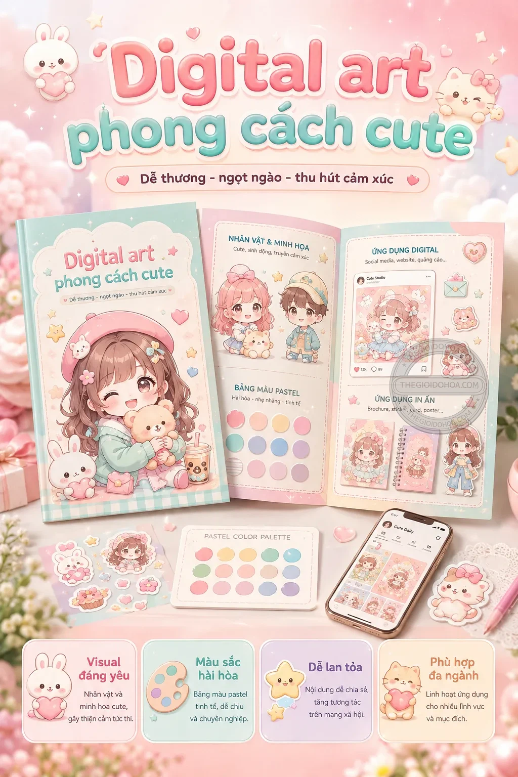 Digital art phong cách cute
