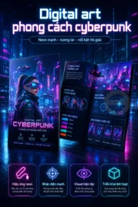 Digital art phong cách cyberpunk