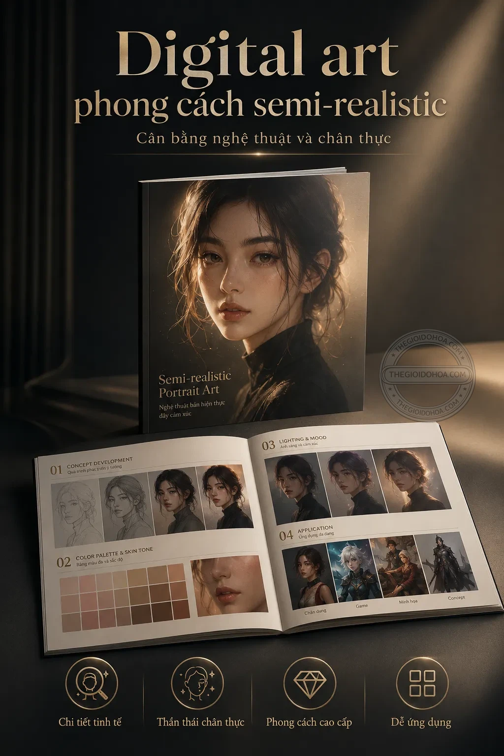 Digital art phong cách semi realistic