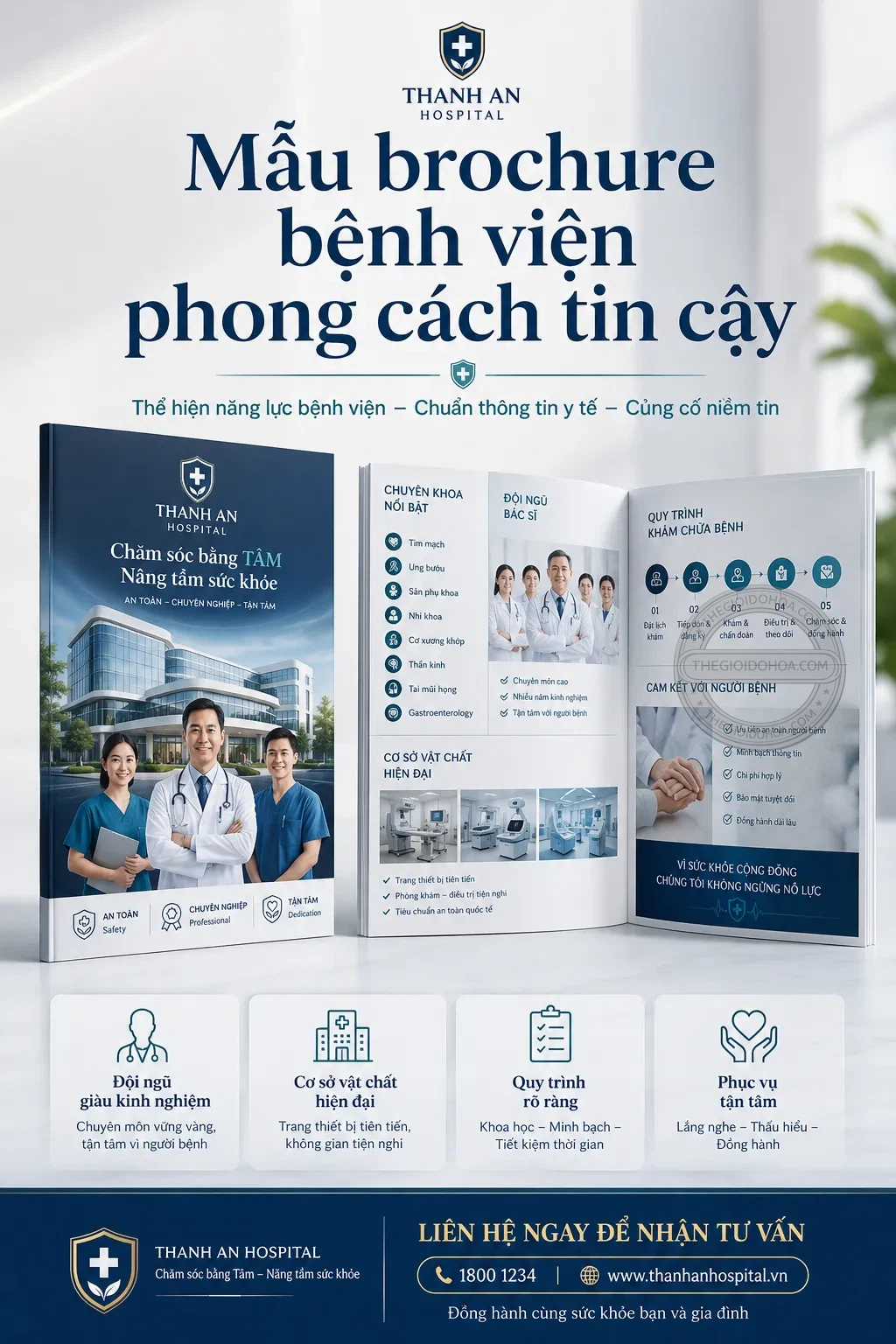 Mẫu brochure benh vien phong cách tín cay