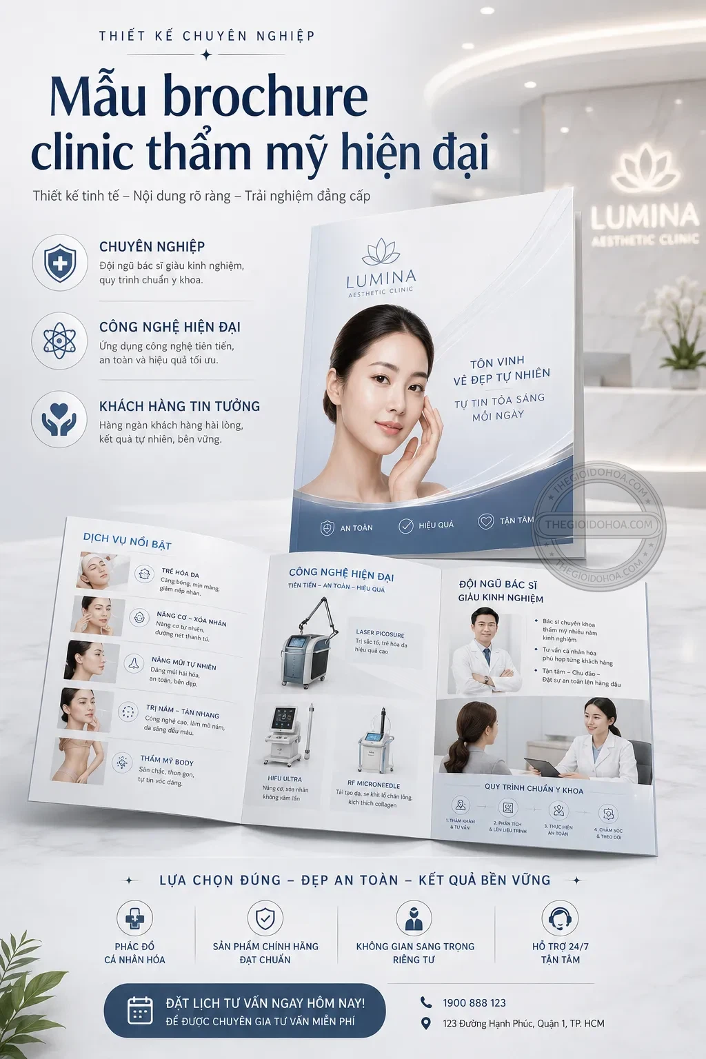 Mẫu brochure clinic tham my hiện đại