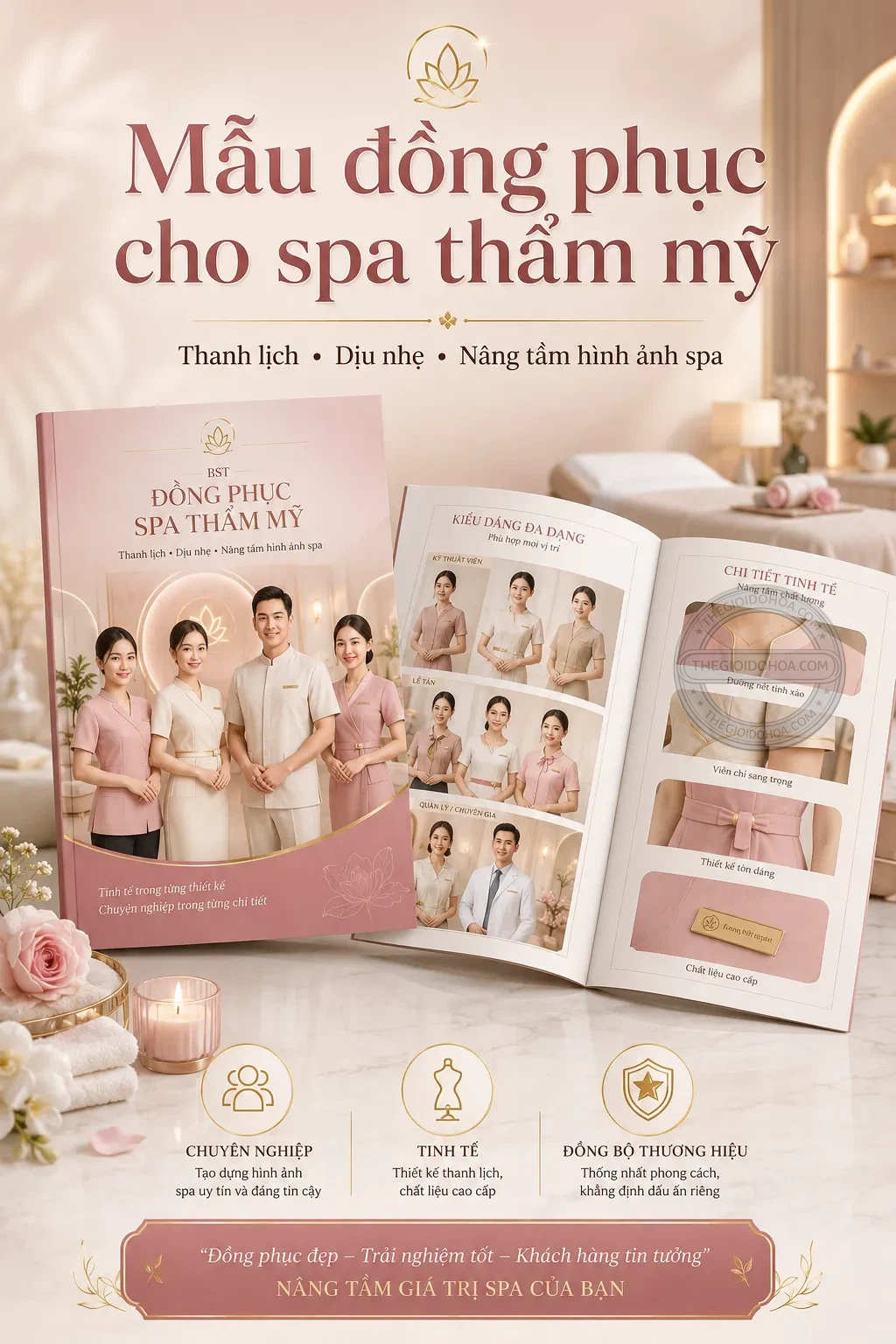 Mẫu dong phuc cho spa tham my