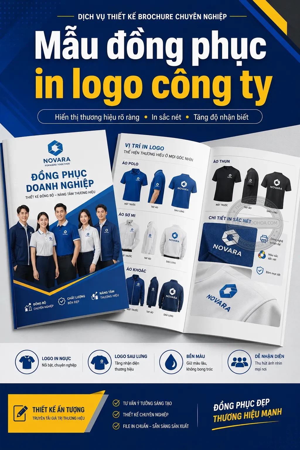Mẫu dong phuc in logo công ty