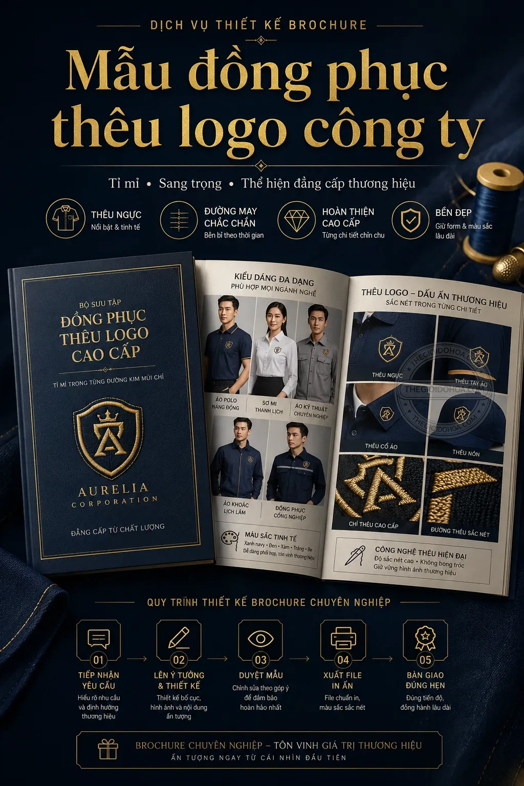 Mẫu dong phuc theu logo công ty