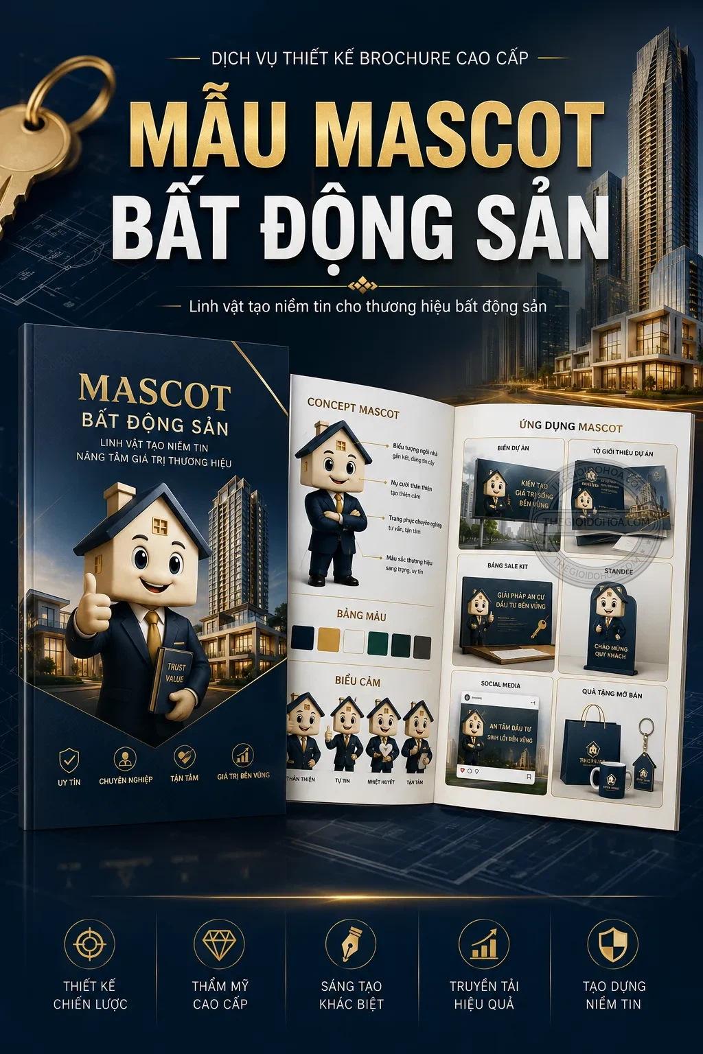 Mẫu mascot bat dong sản