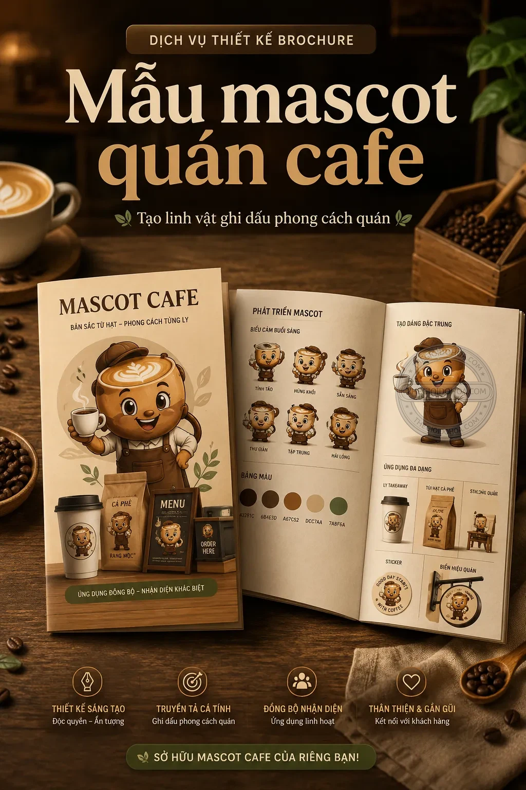 Mẫu mascot quan cafe
