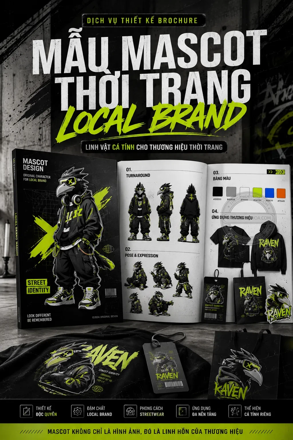 Mẫu mascot thoi trang local brand