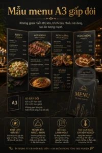 Mẫu menu a3 gap đôi