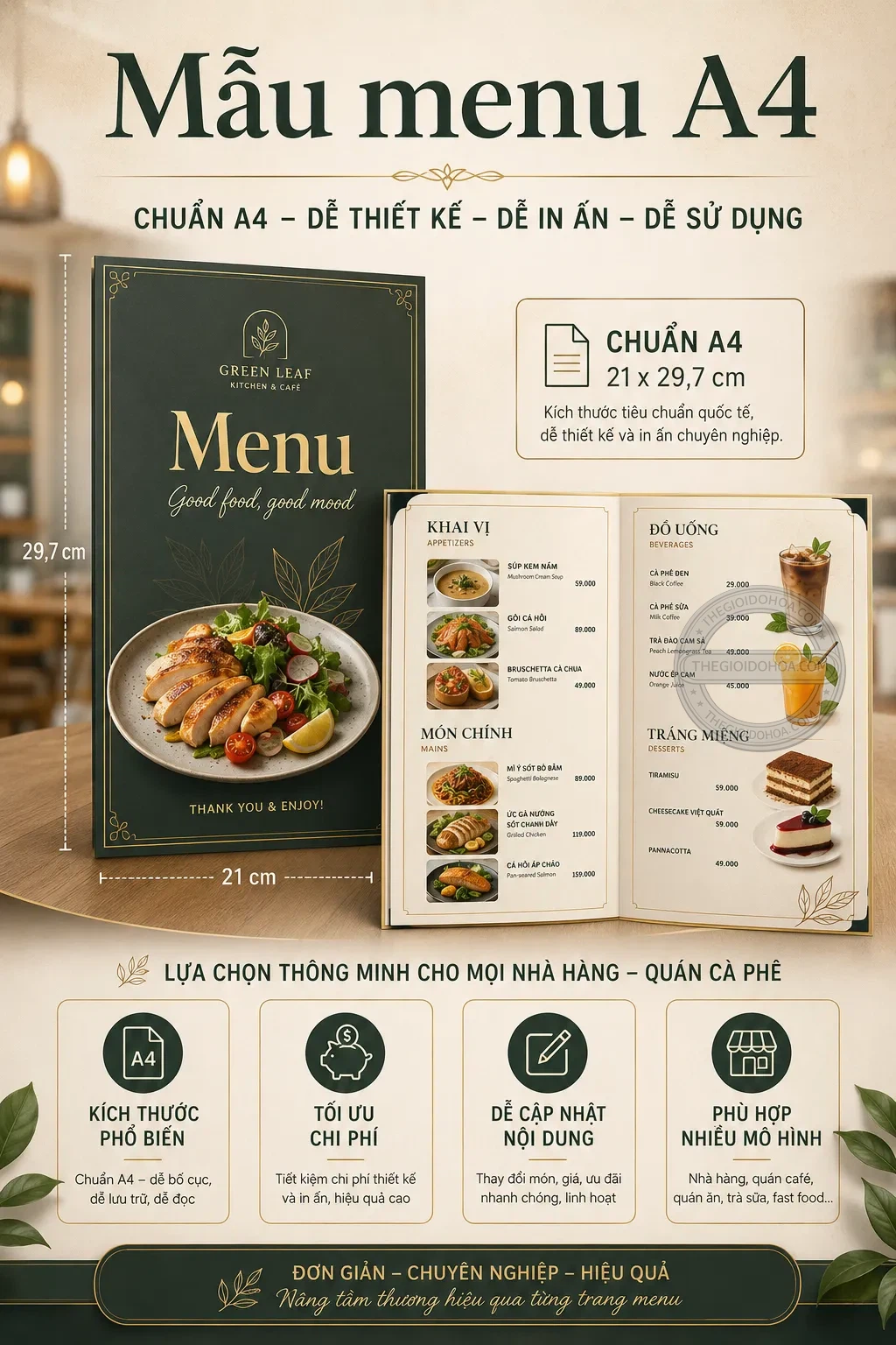 Mẫu menu a4