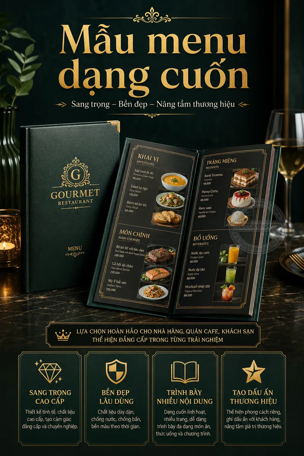 Mẫu menu dang cuon