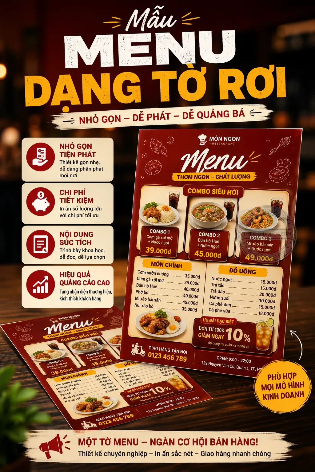 Mẫu menu dang to roi