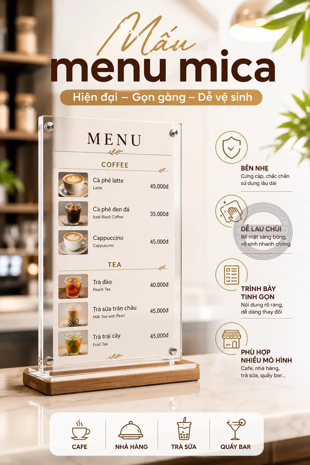 Mẫu menu mica