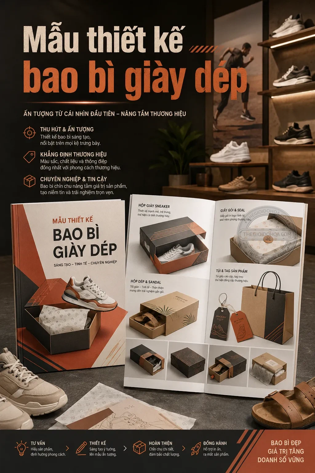 Mẫu thiet ke bao bì giay đẹp