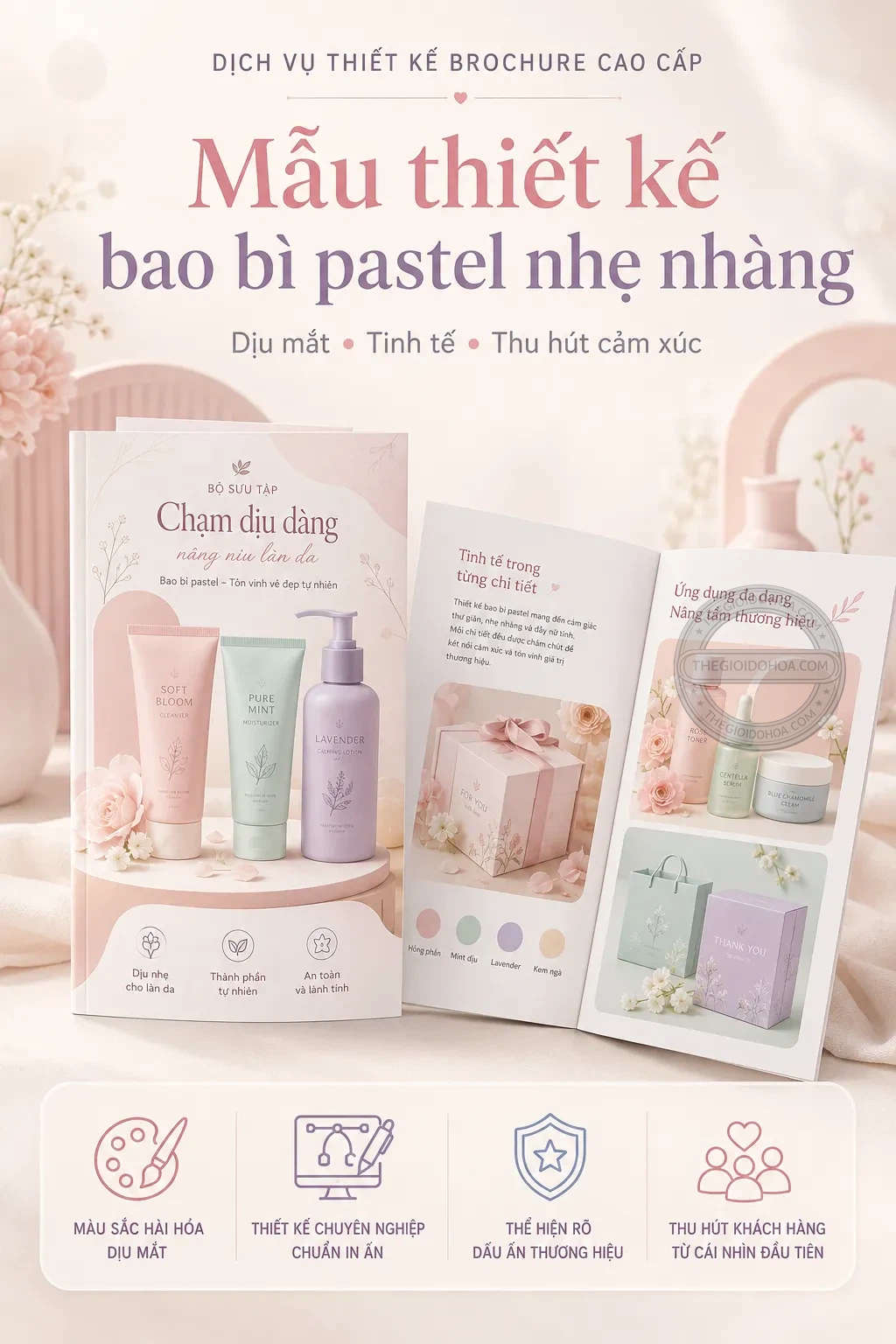 Mẫu thiet ke bao bì pastel nhe nhang