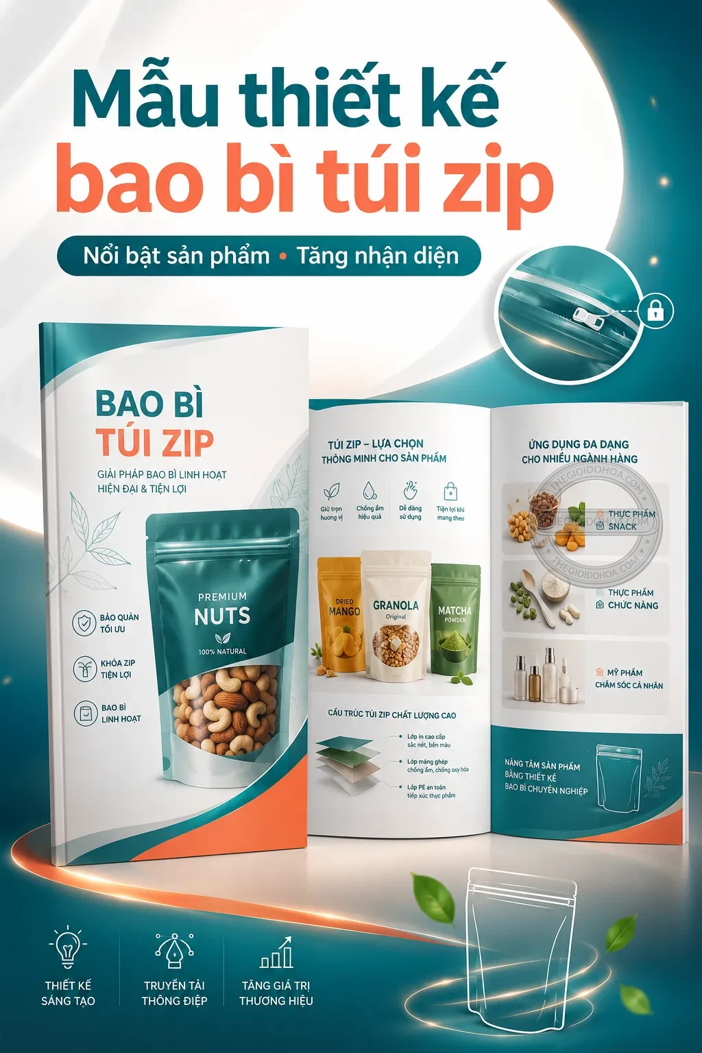 Mẫu thiet ke bao bì tui zip