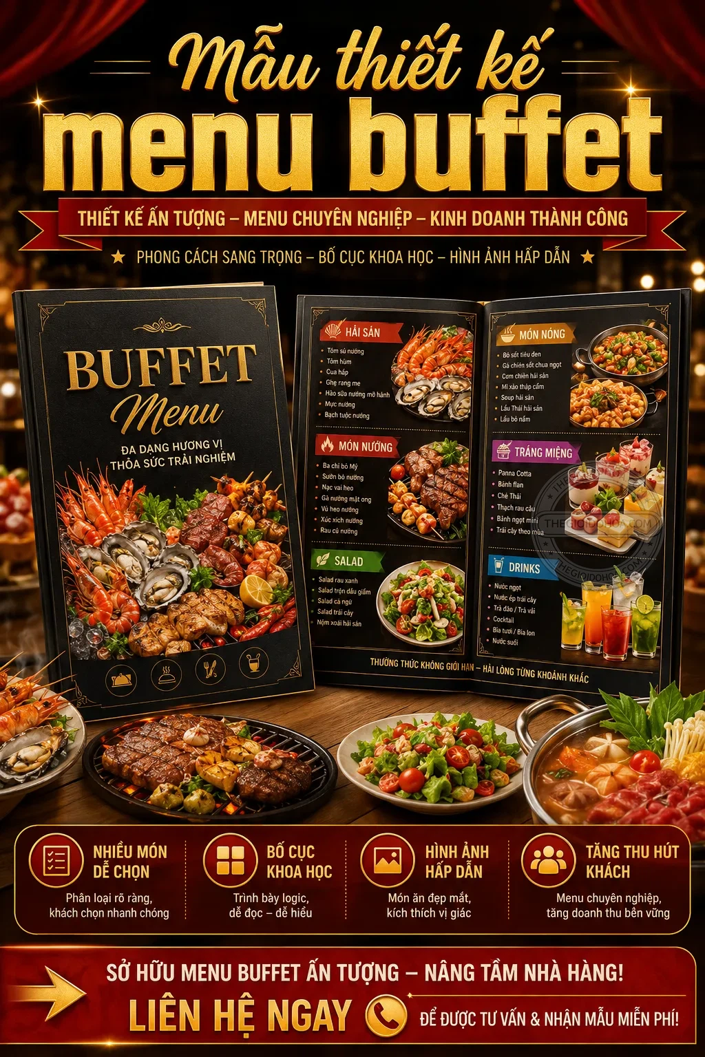 Mẫu thiet ke menu buffet