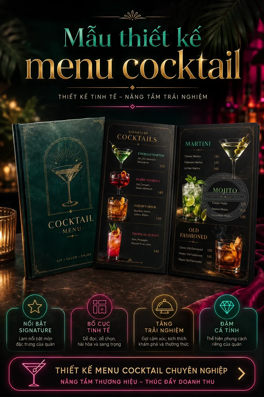 Mẫu thiet ke menu cocktail