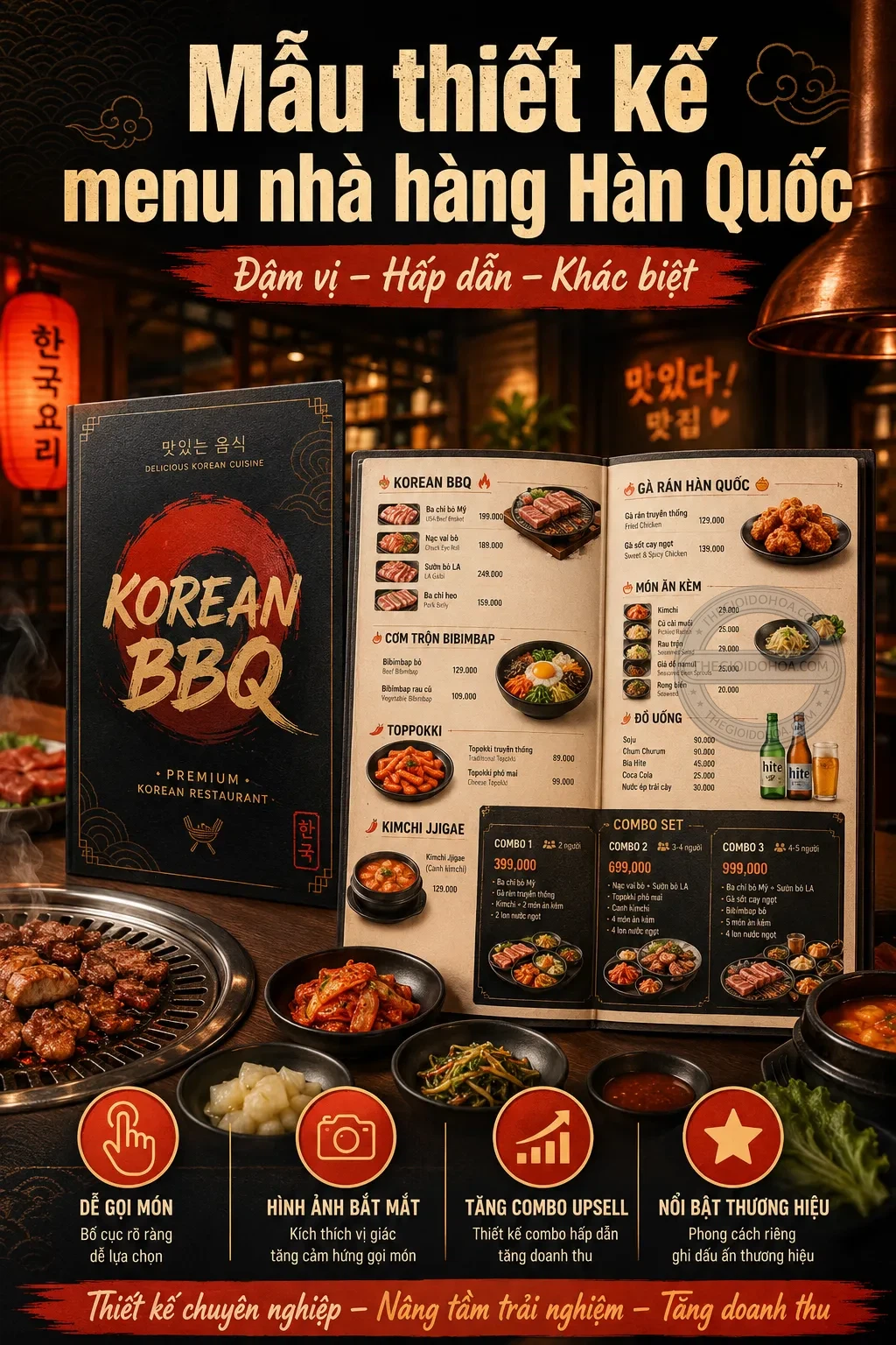 Mẫu thiet ke menu nha hang han quoc