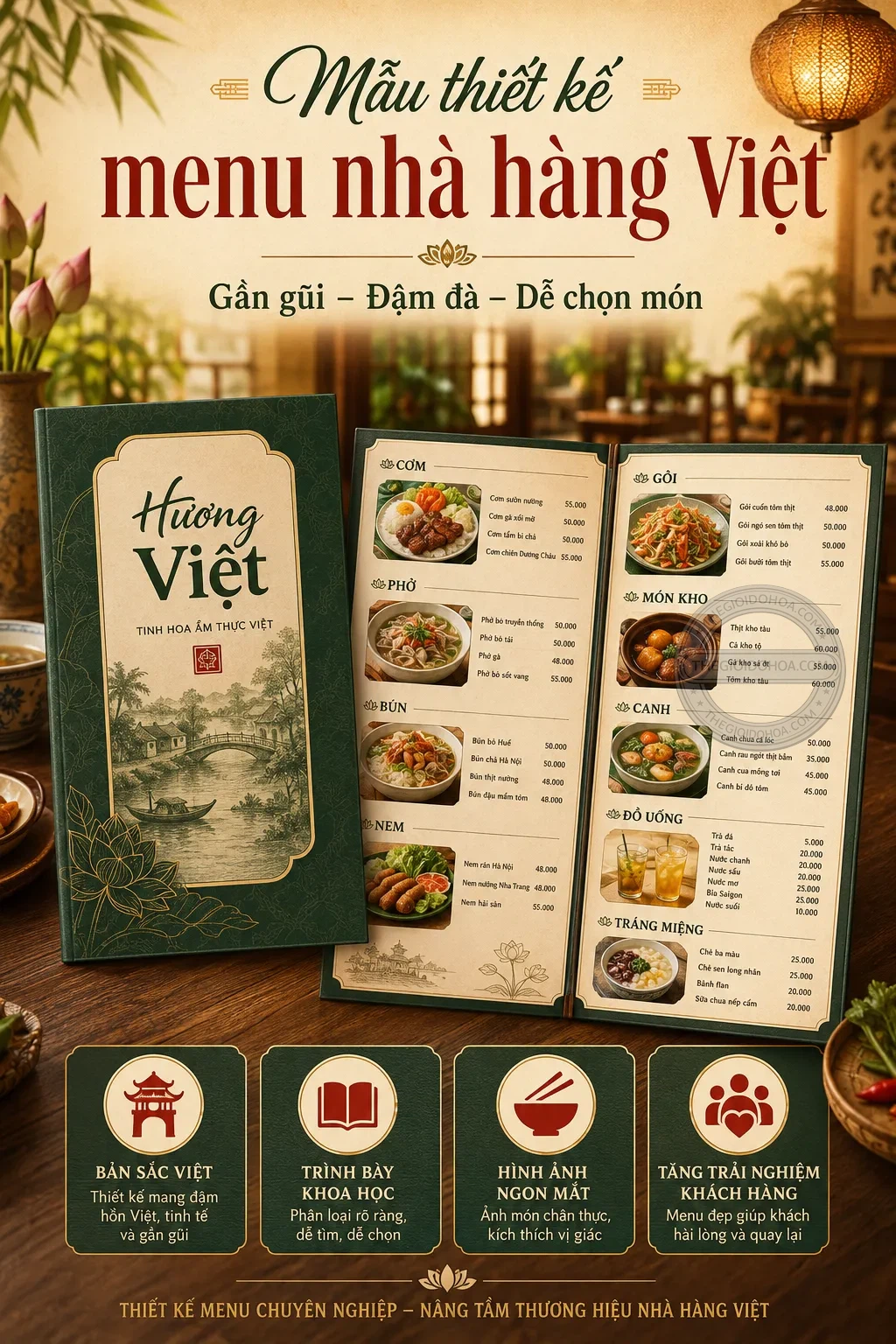Mẫu thiet ke menu nha hang viet