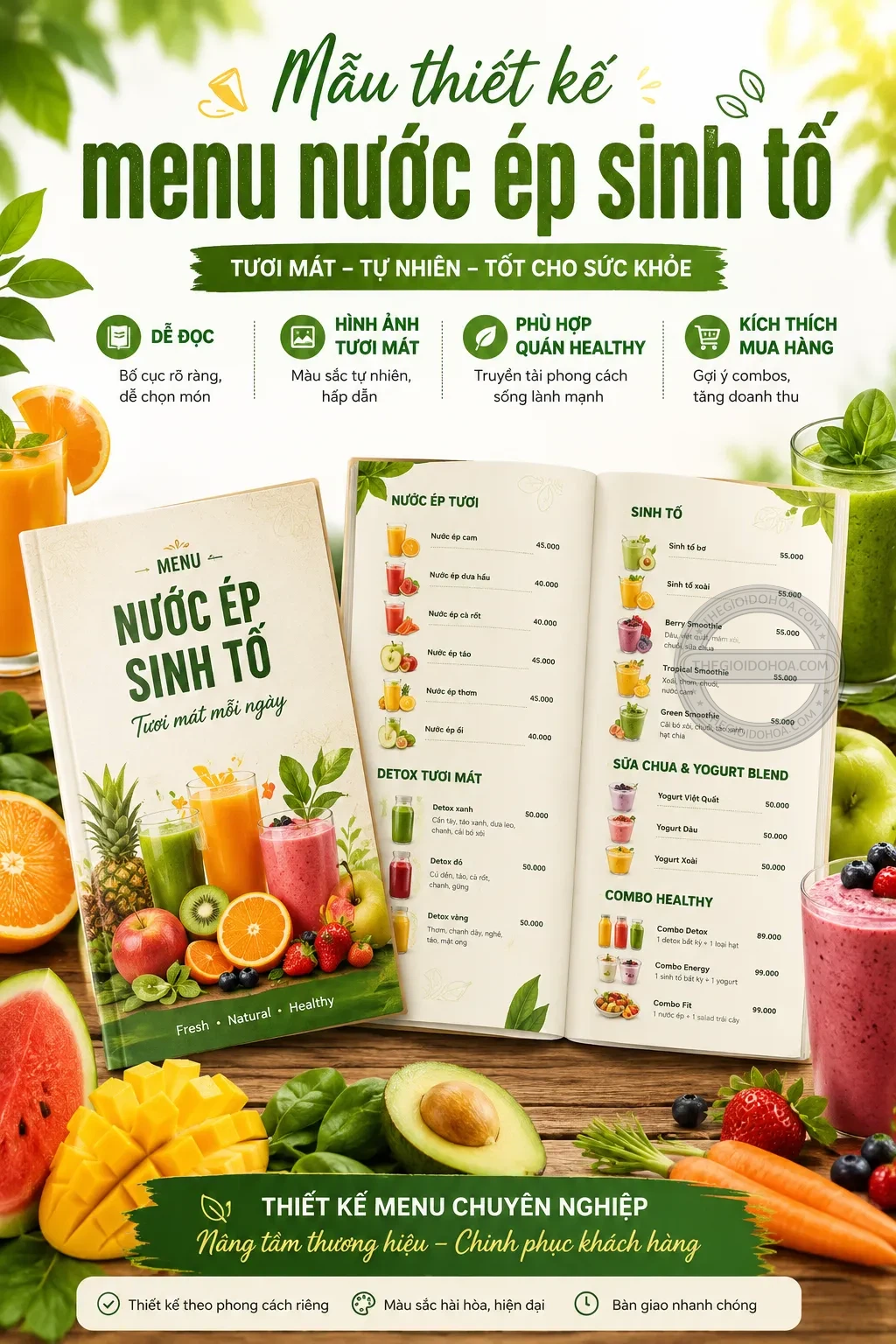 Mẫu thiet ke menu nuoc ep sinh to