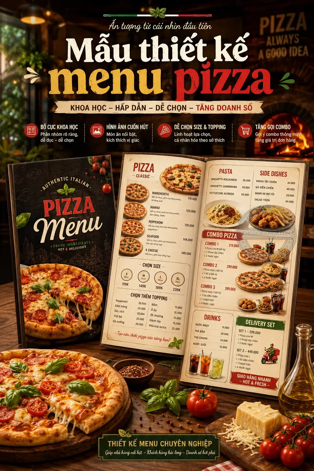 Mẫu thiet ke menu pizza