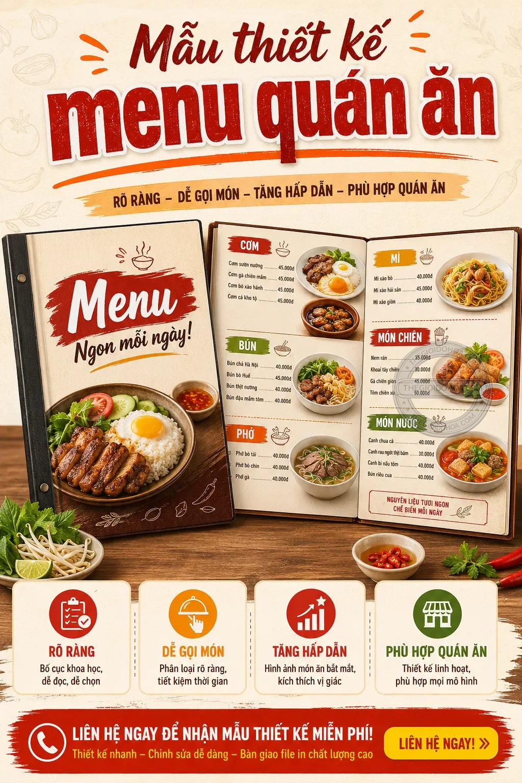 Mẫu thiet ke menu quan an