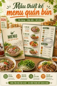 Mẫu thiet ke menu quan bun