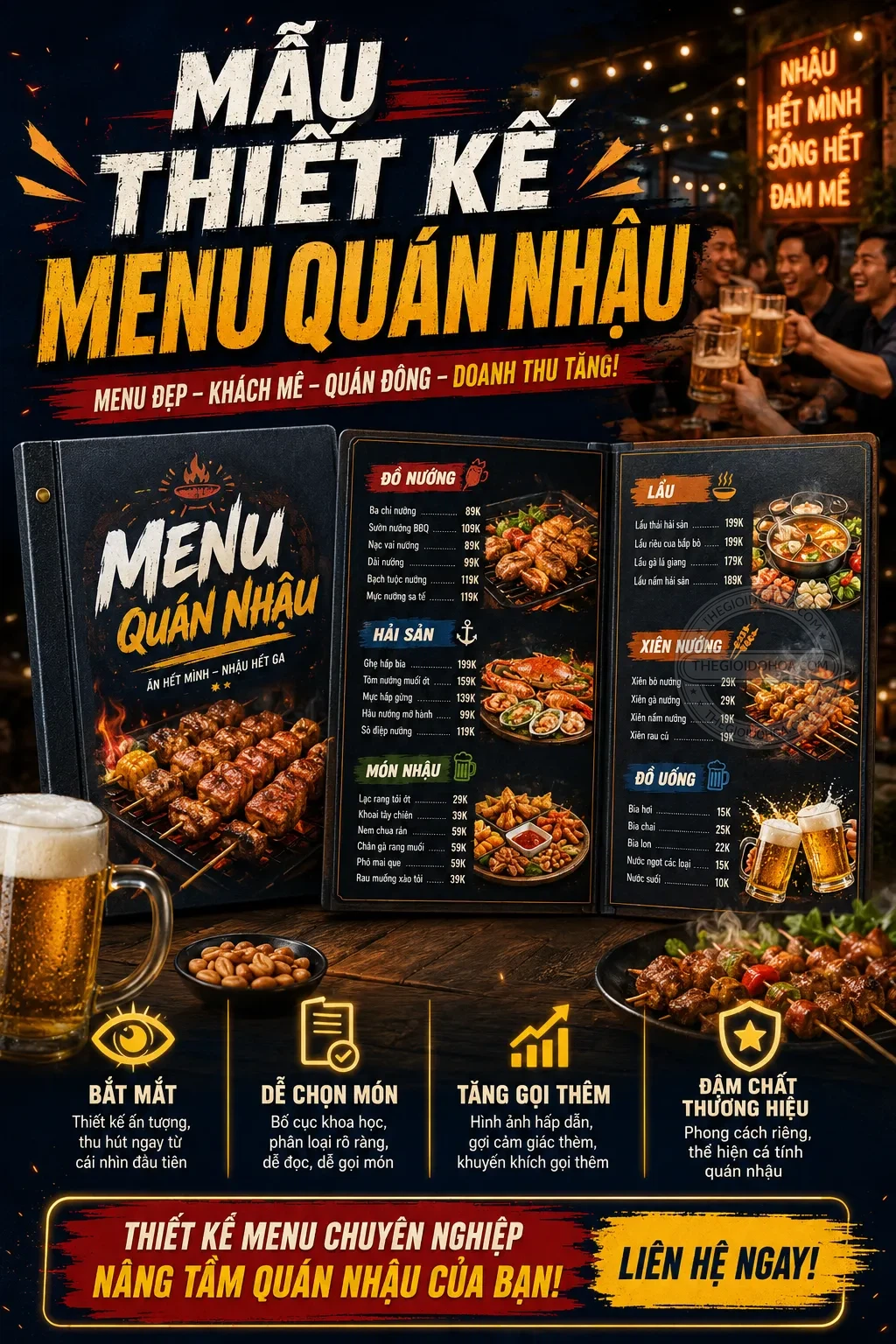Mẫu thiet ke menu quan nhau