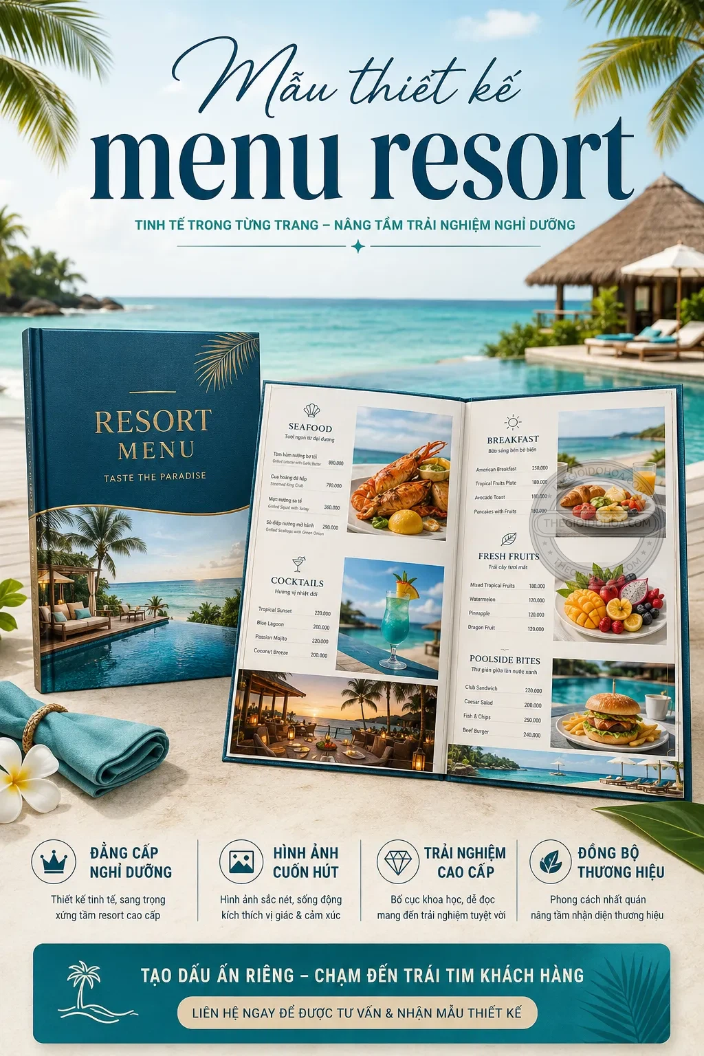 Mẫu thiet ke menu resort