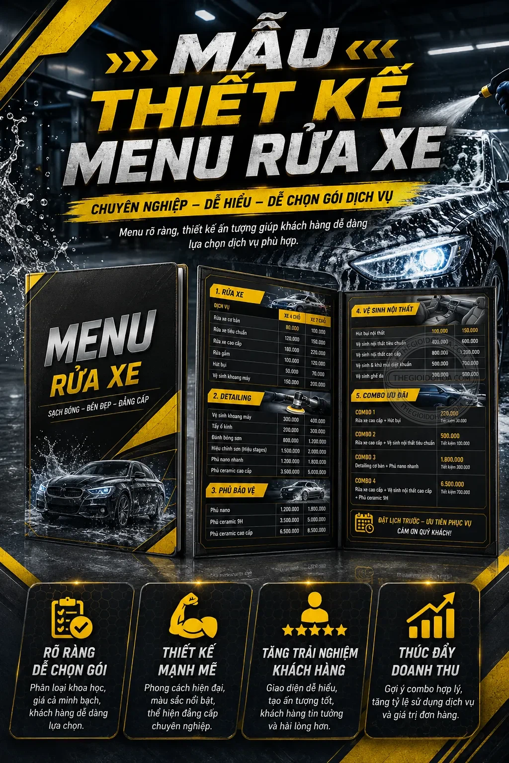 Mẫu thiet ke menu rua xe