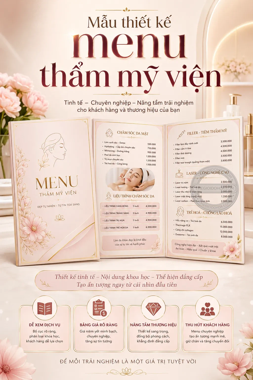 Mẫu thiet ke menu tham my vien