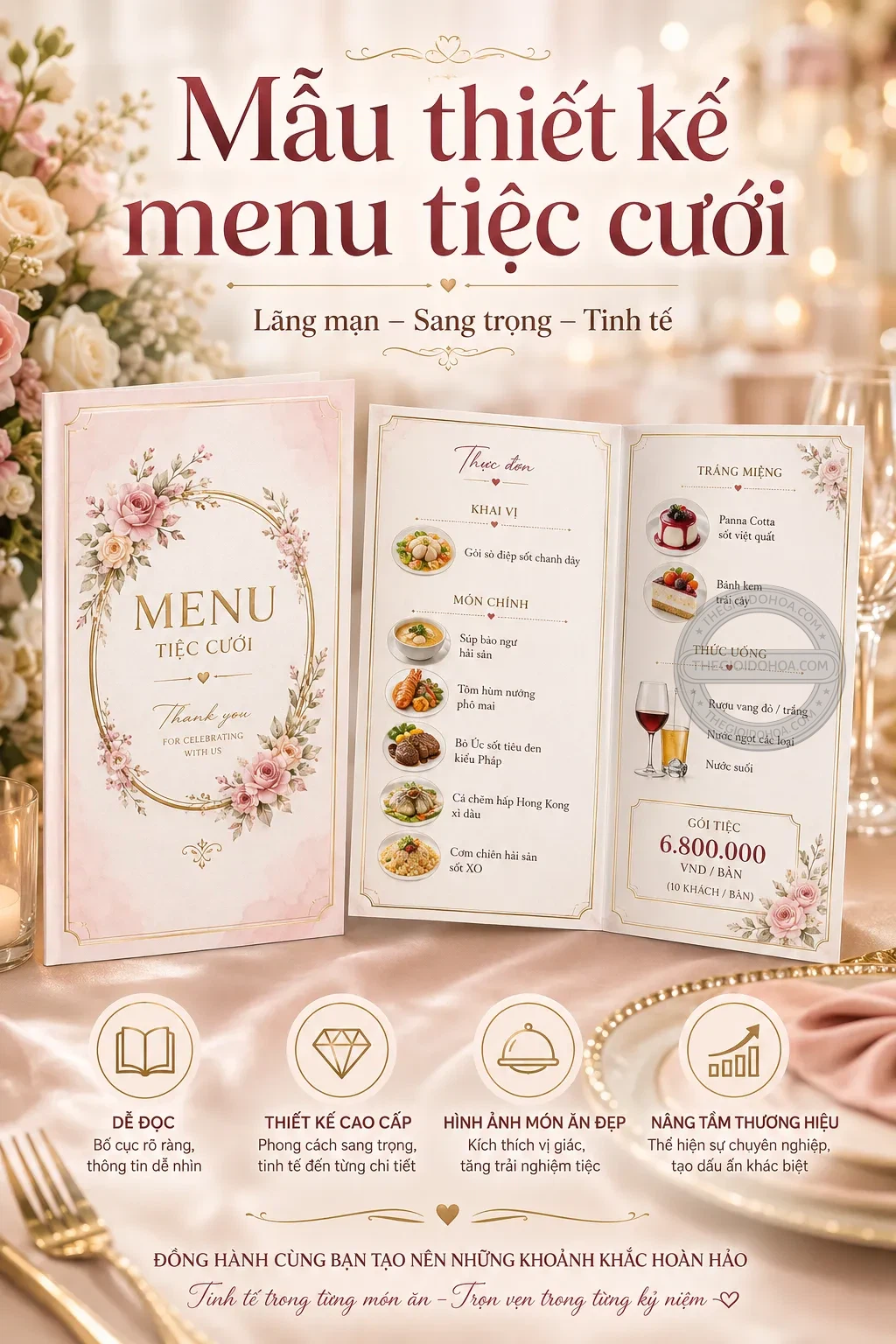 Mẫu thiet ke menu tiec cuối