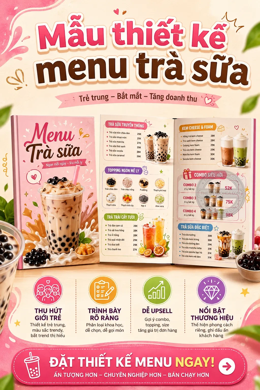 Mẫu thiet ke menu tra sua