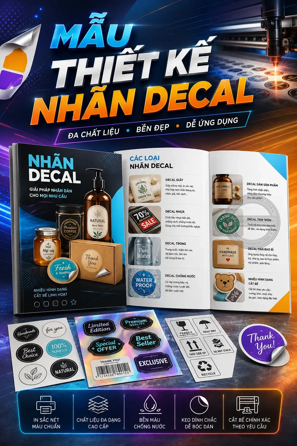 Mẫu thiet ke nhãn decal