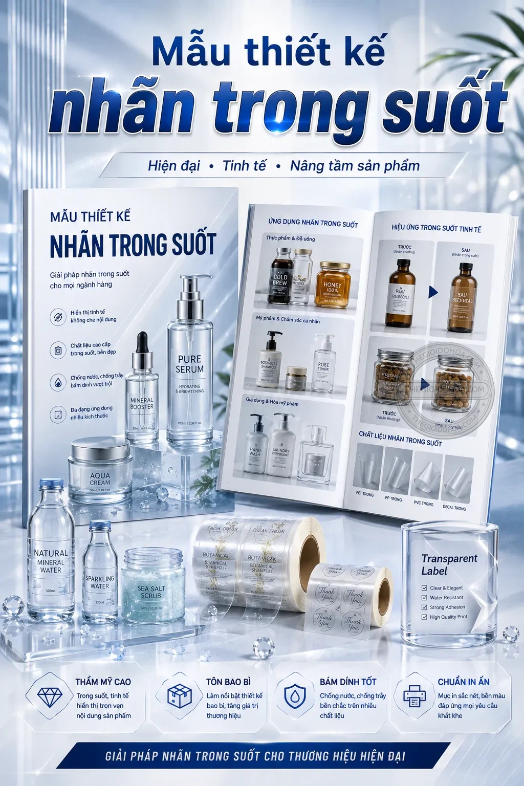 Mẫu thiet ke nhãn trong suot