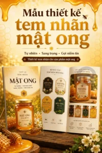 Mẫu thiet ke tem nhãn mat ong