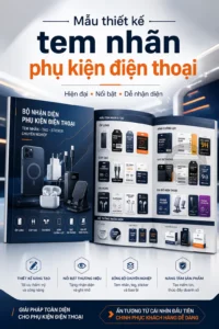 Mẫu thiet ke tem nhãn phu kien diện thoai