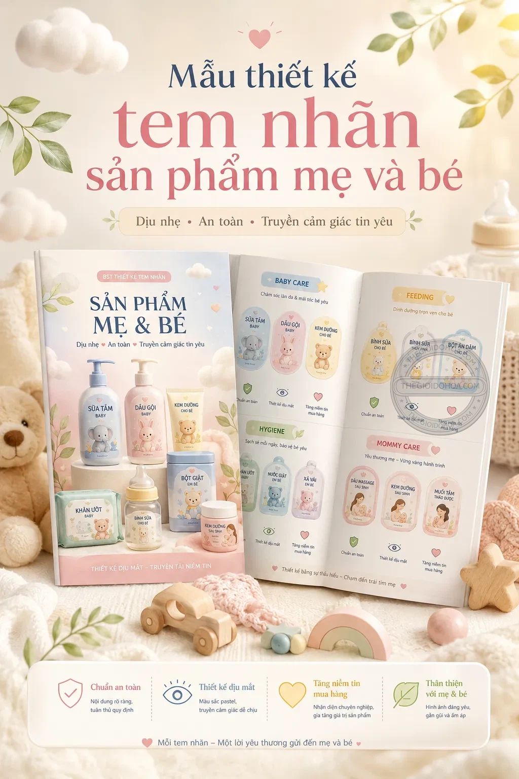 Mẫu thiet ke tem nhãn sản phẩm me va be