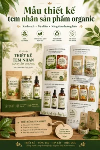 Mẫu thiet ke tem nhãn sản phẩm organic