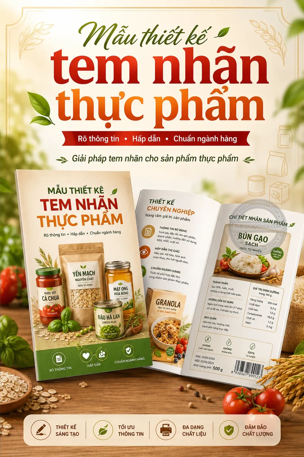 Mẫu thiet ke tem nhãn thuc phẩm