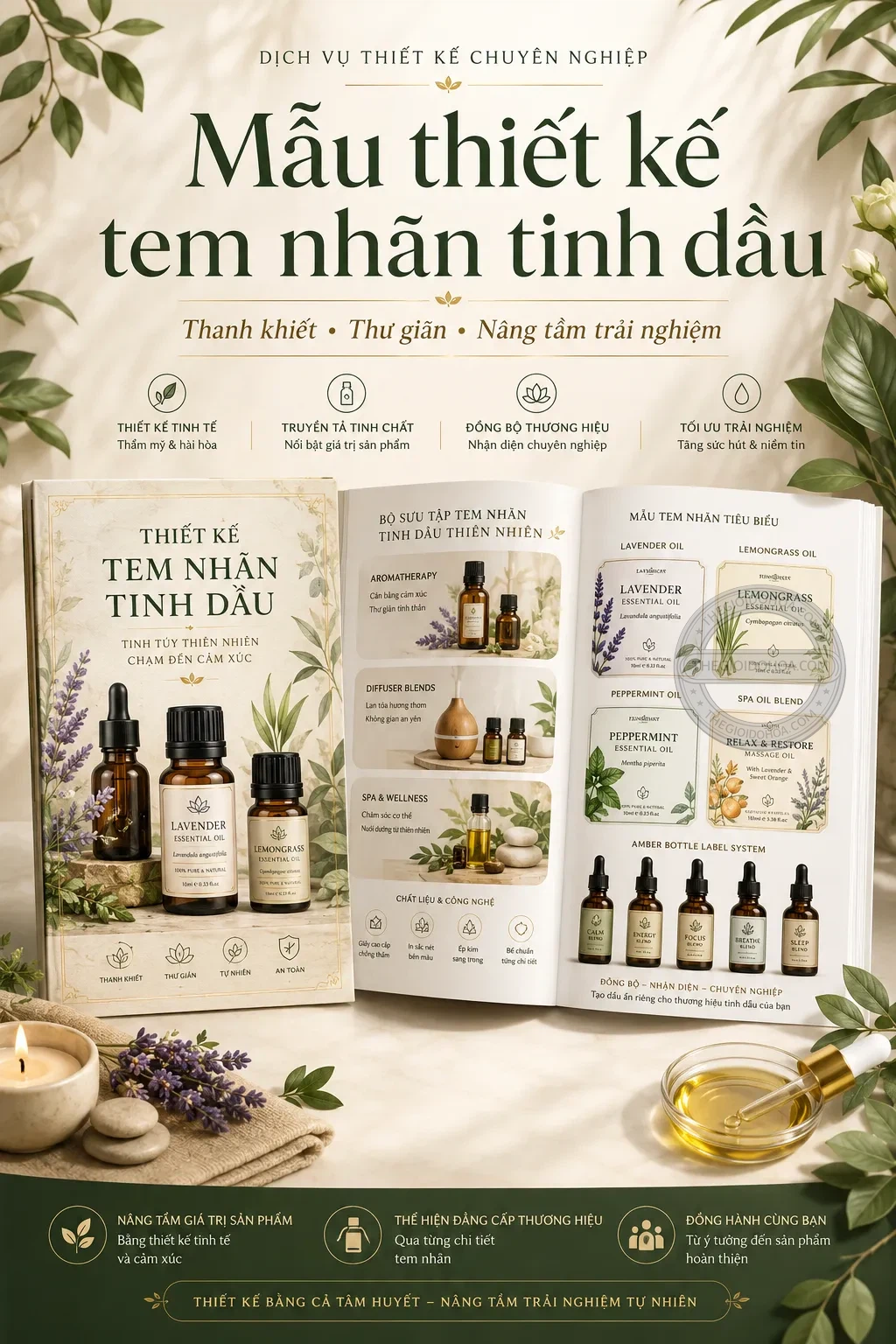 Mẫu thiet ke tem nhãn tinh dau