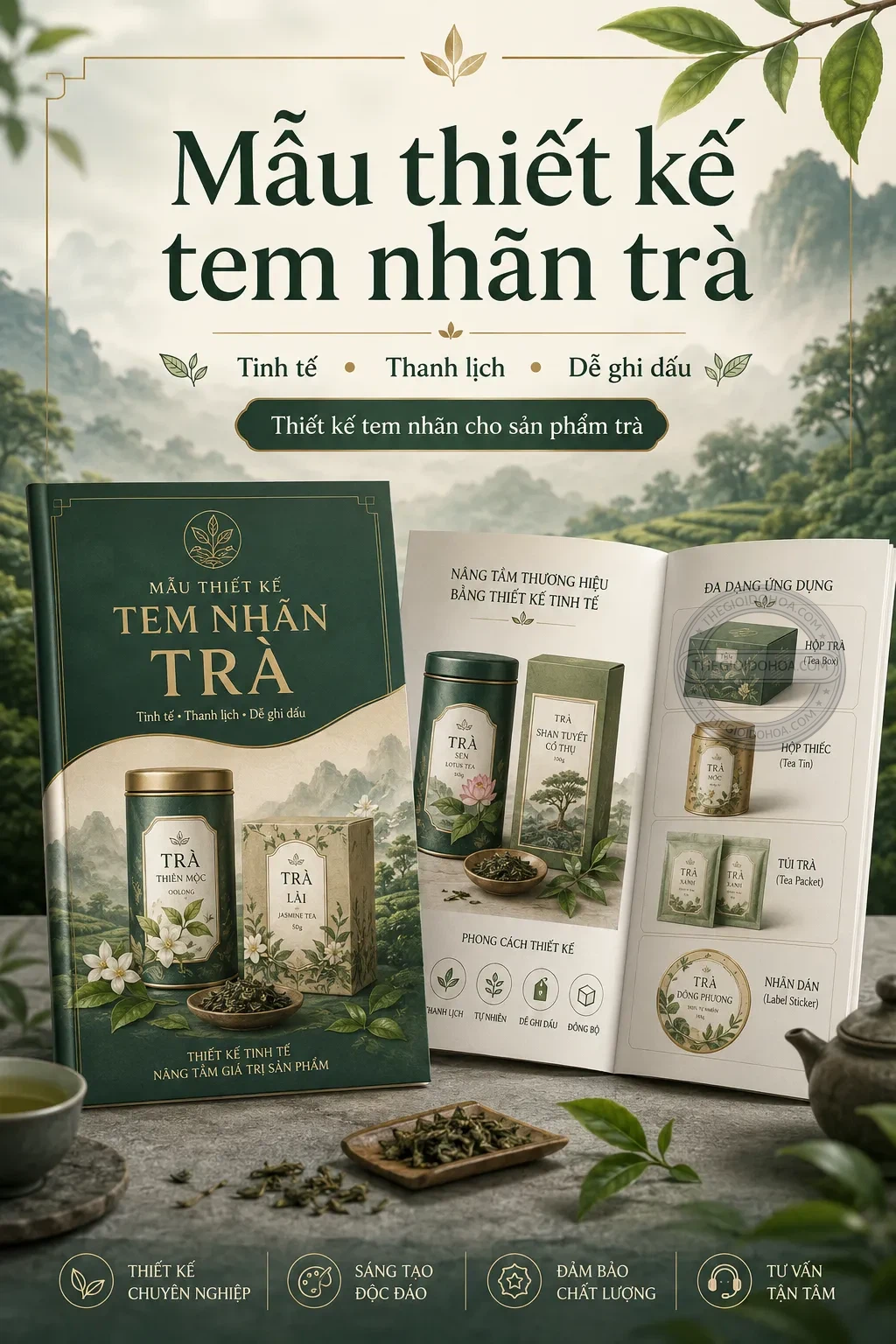 Mẫu thiet ke tem nhãn tra