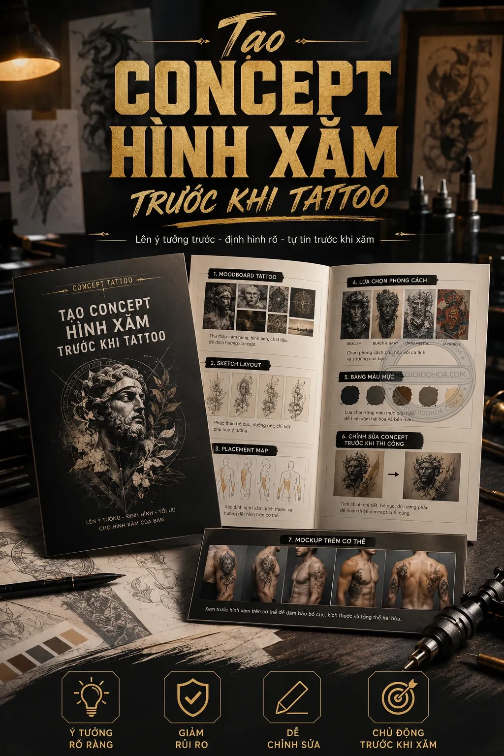 Tao concept hình xăm truoc khi tattoo