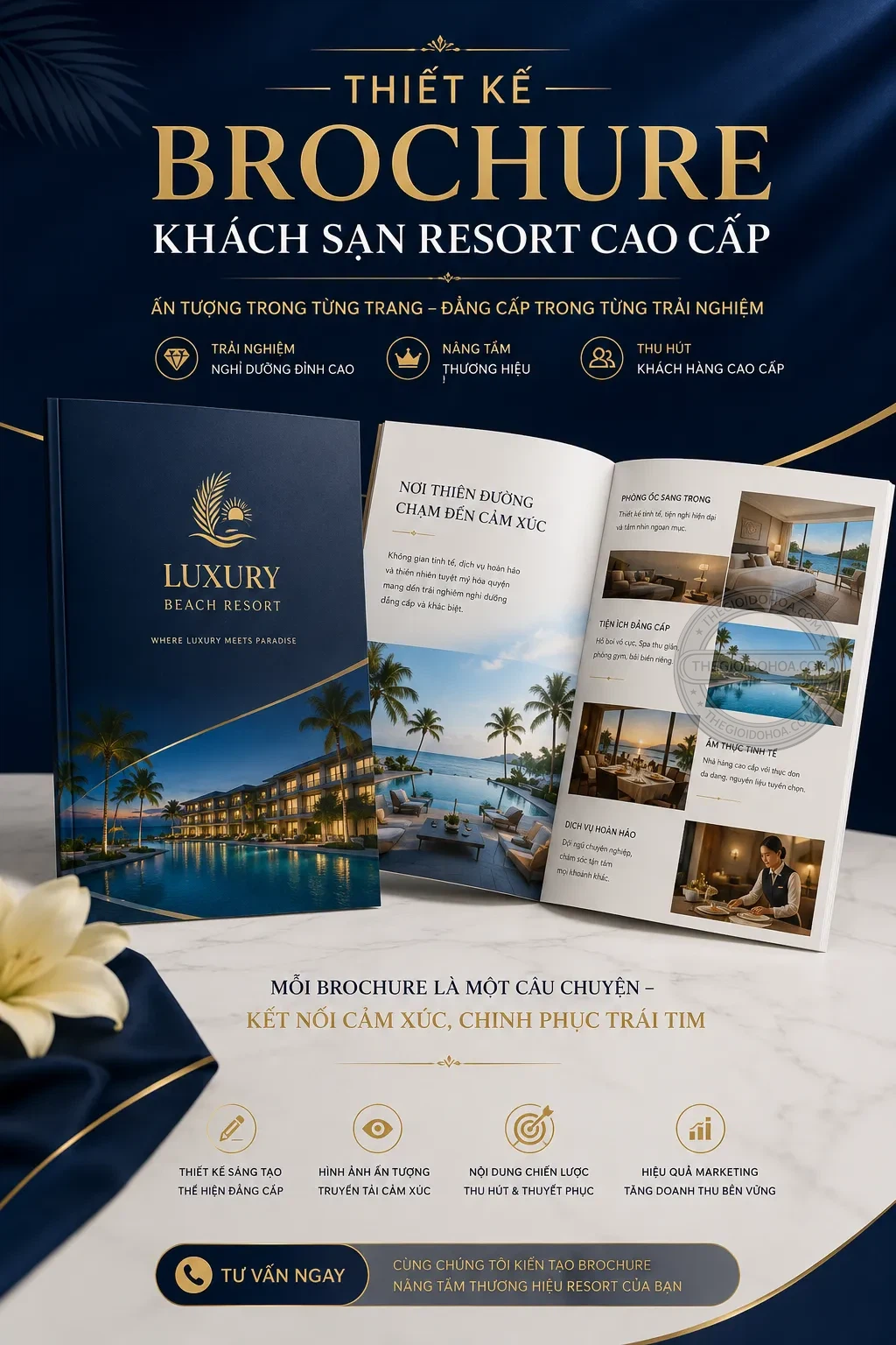 Thiet ke brochure khach sản resort cao cặp