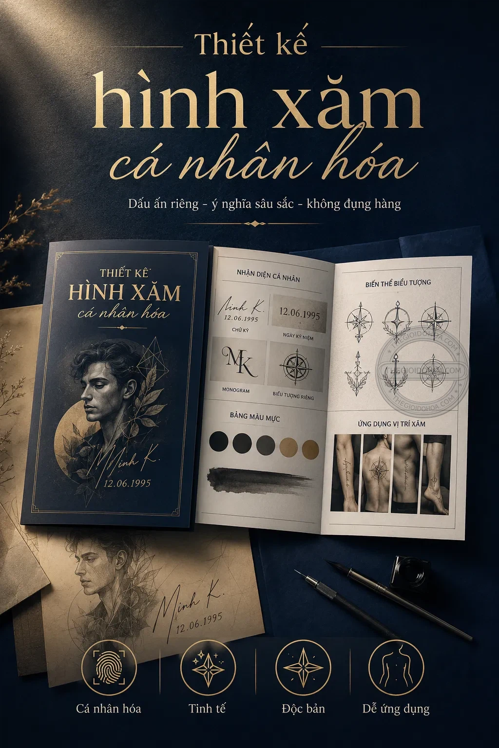 Thiet ke hình xăm cá nhãn hoa