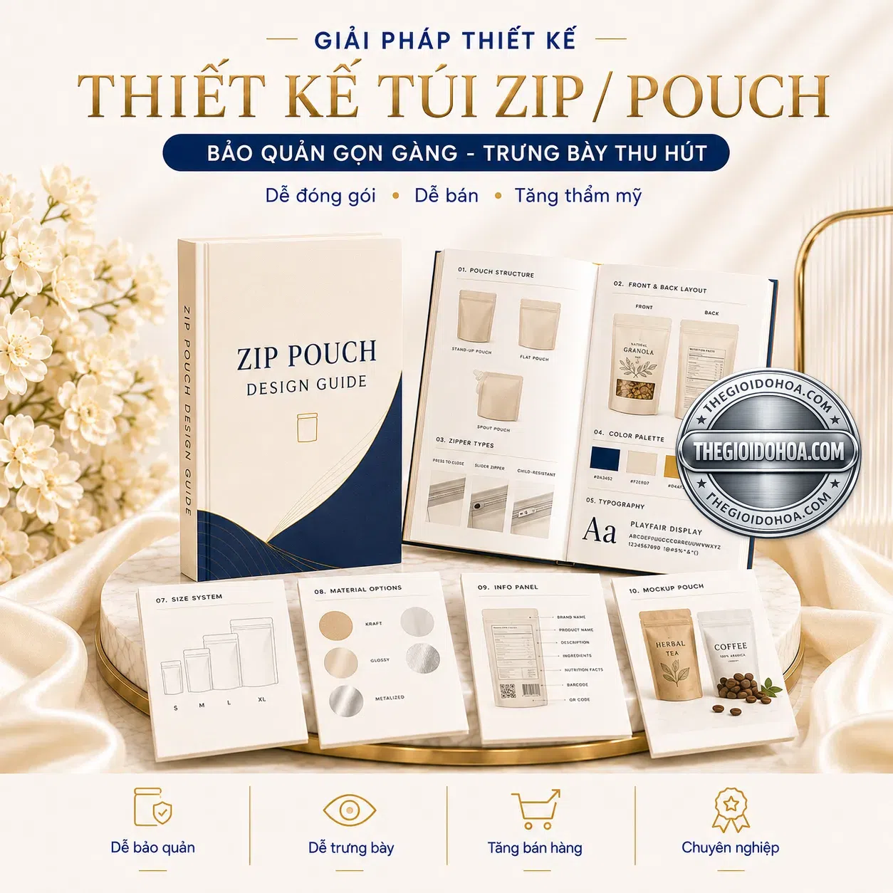 Thiết kế tui zip pouch